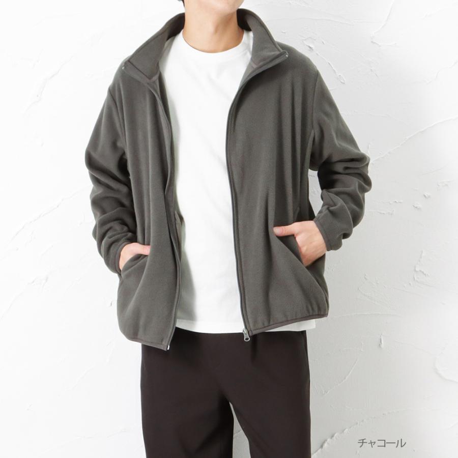 NAVY ジップジャケット メンズ マイクロフリース スタンドカラー 長袖