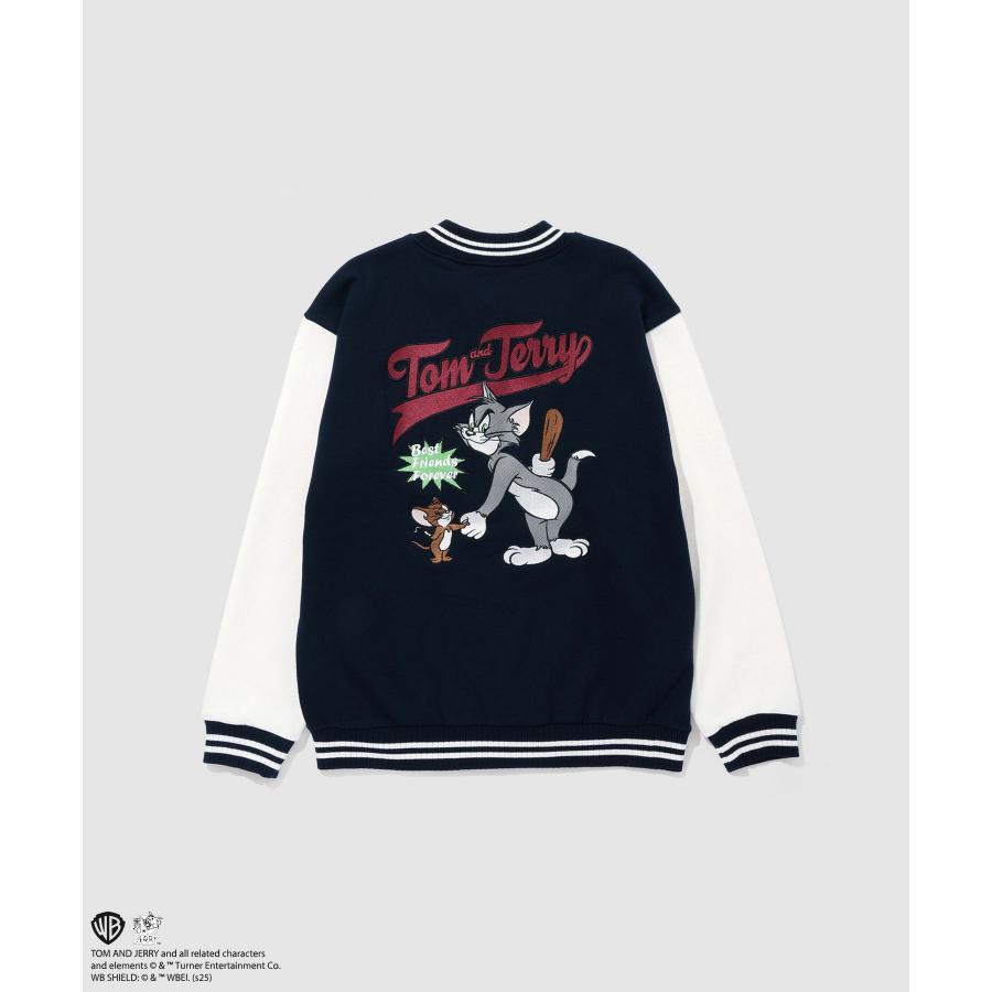 Tom and Jerry トムとジェリー 裏起毛 スタジャン メンズ 暖かい 刺繍