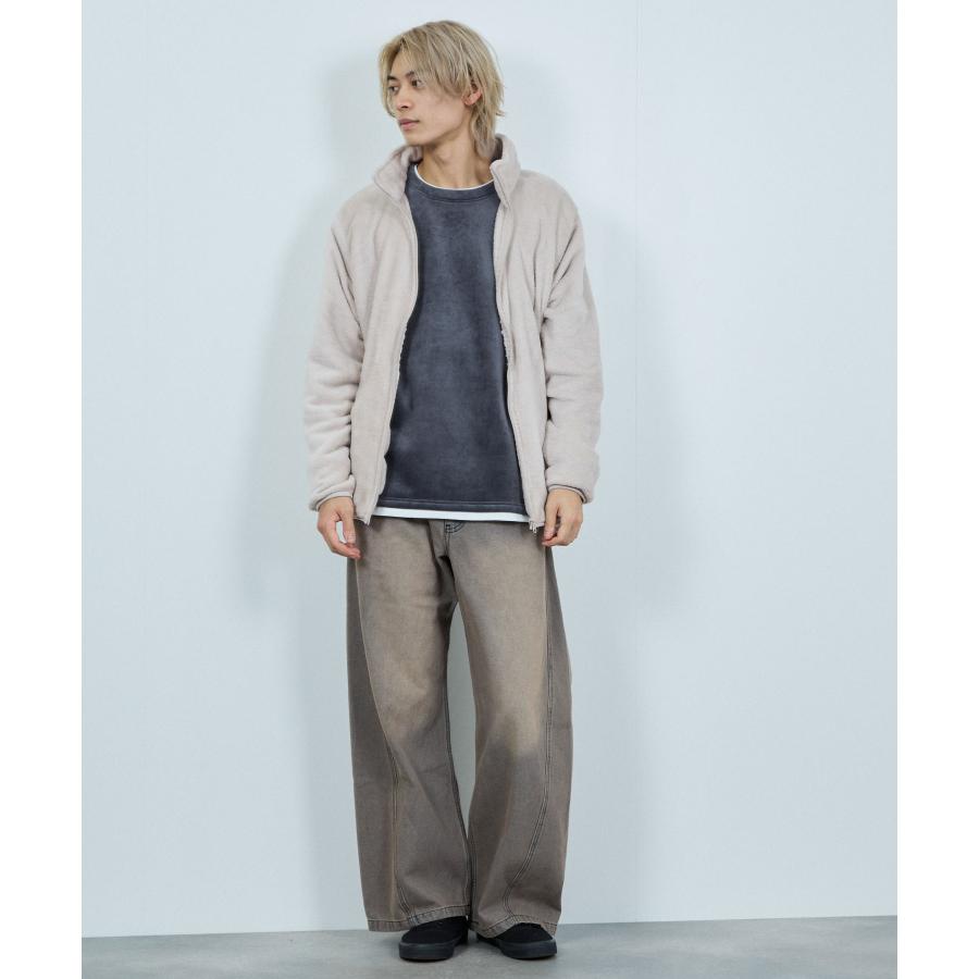 NAVY フリースジャケット メンズ ブルゾン アウター シルキータッチ