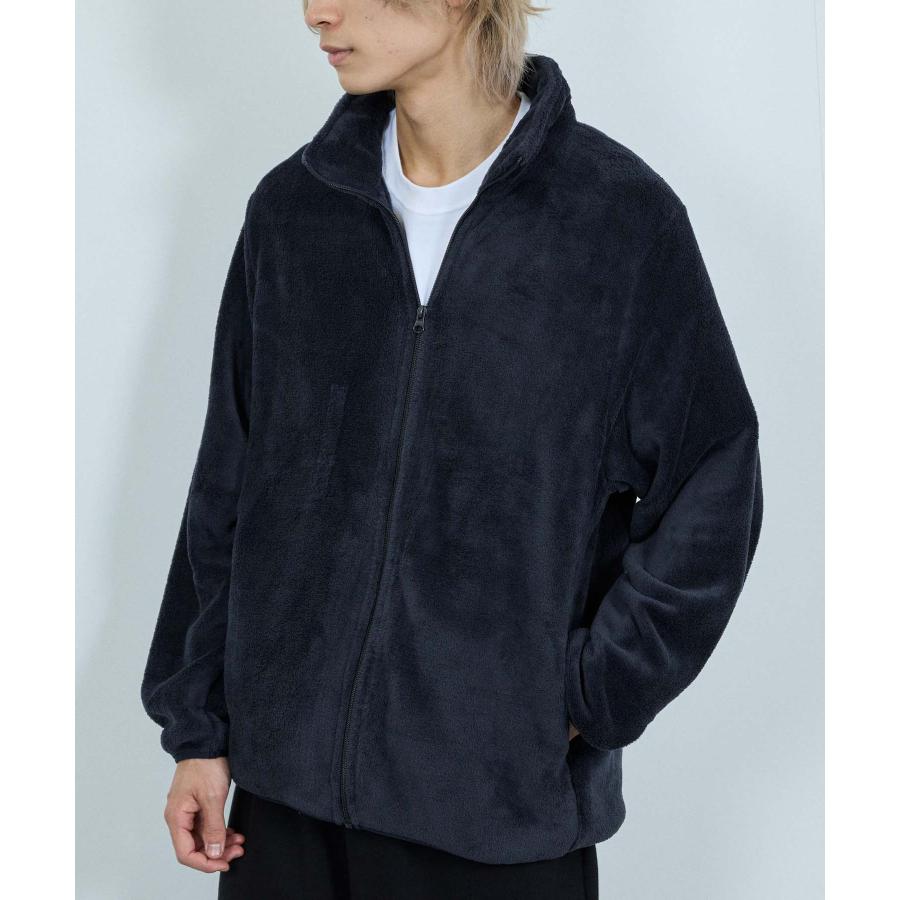 NAVY フリースジャケット メンズ ブルゾン アウター シルキータッチ