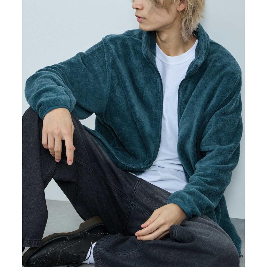 NAVY フリースジャケット メンズ ブルゾン アウター シルキータッチ