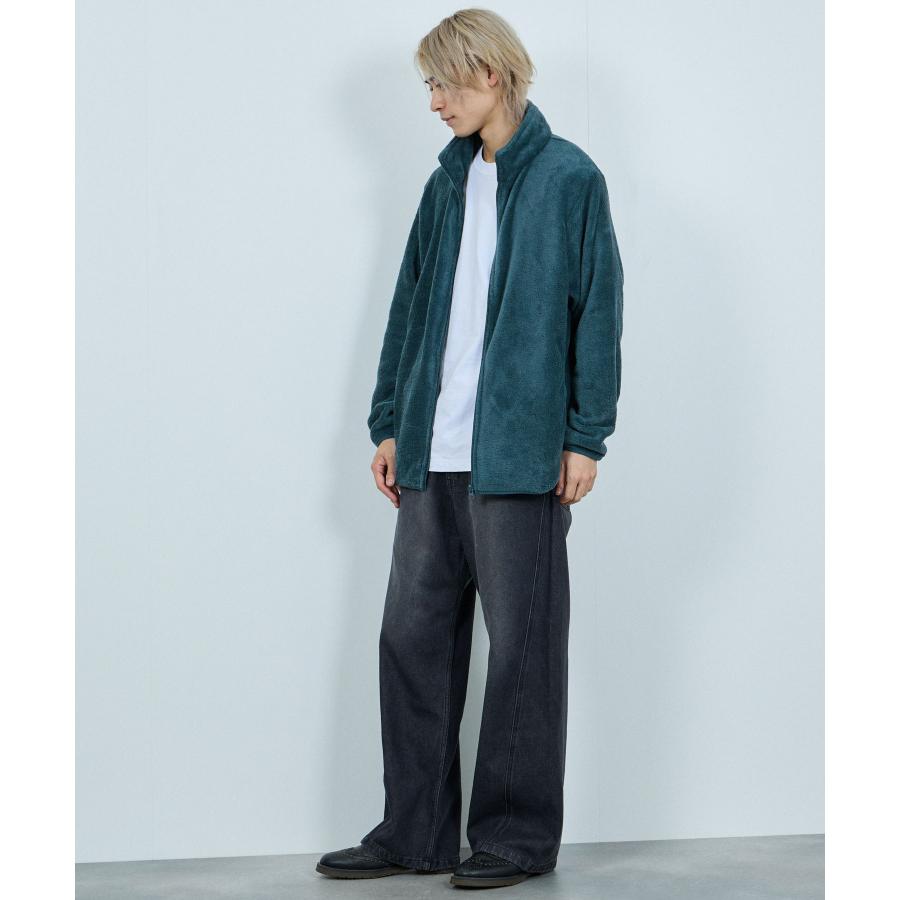 NAVY フリースジャケット メンズ ブルゾン アウター シルキータッチ