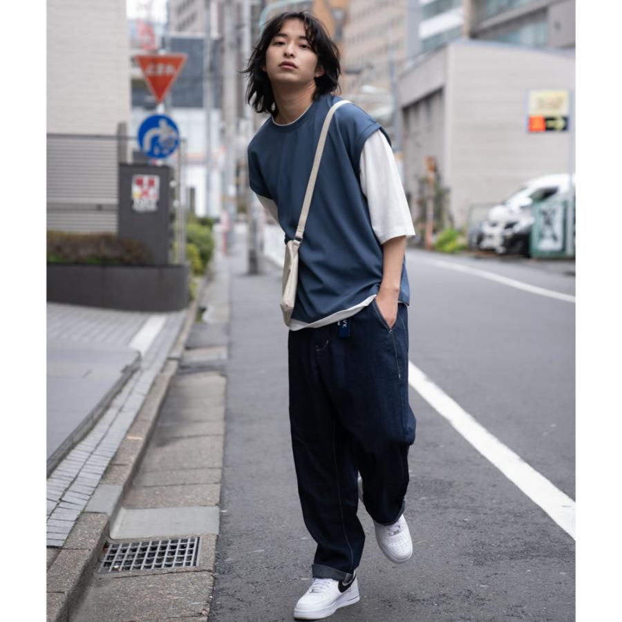 六分袖tシャツ 半袖tシャツ メンズ ポンチ素材 フェイクレイヤード 無地 ゆったり 重ね着風 ベスト カットソー トップス Mac House マックハウス 通販 Paypayモール