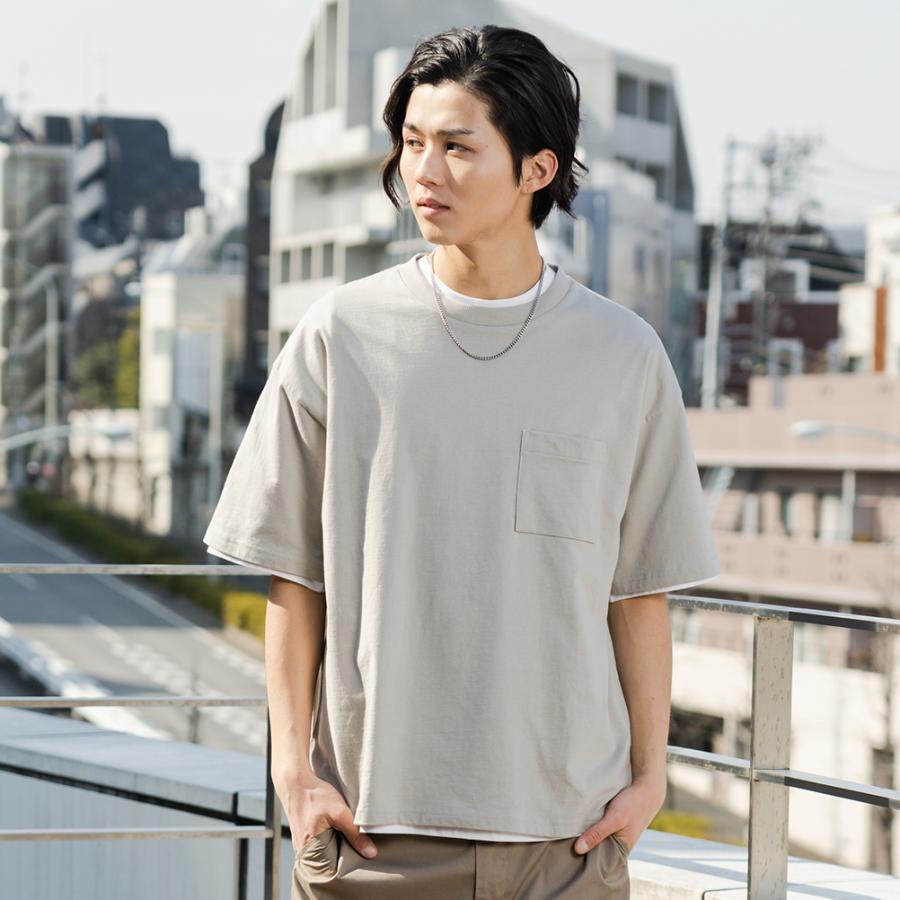 フルフルカラフルシリーズ 半袖tシャツ メンズ 綿100 無地 2枚セット レイヤード セットアイテム 五分袖tシャツ トップス ネコポス対応 Mac House マックハウス 通販 Paypayモール