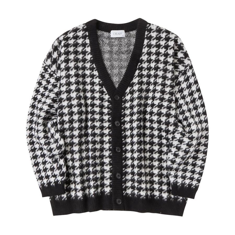 カーディガン メンズ シャギー カラバリ豊富 Vネック 総柄 ボタン
