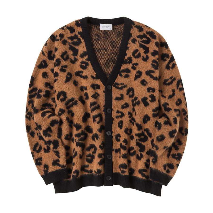 カーディガン メンズ シャギー カラバリ豊富 Vネック 総柄 ボタン