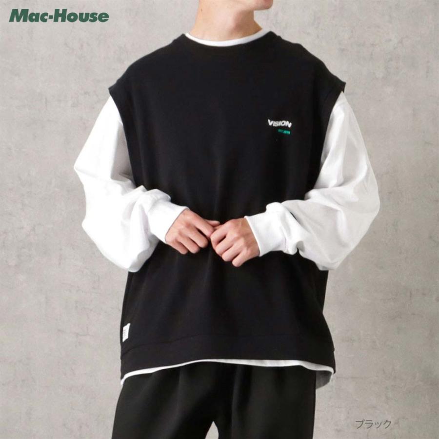 VISION STREET WEAR ベスト 長袖Tシャツ アンサンブル メンズ VISION STREET WEAR ベスト 長袖Tシャツ アンサンブル メンズ