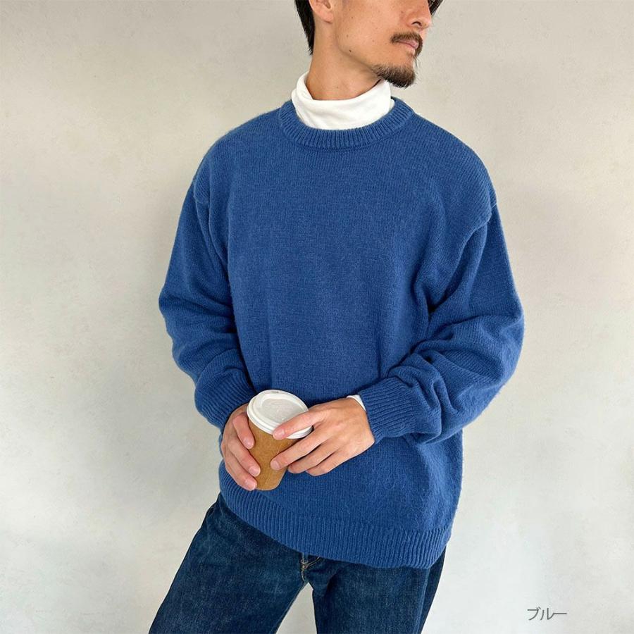 ニット セーター メンズ 無地 モヘア風 クルーネック プル ニット セーター メンズ 無地 モヘア風 クルーネック プル