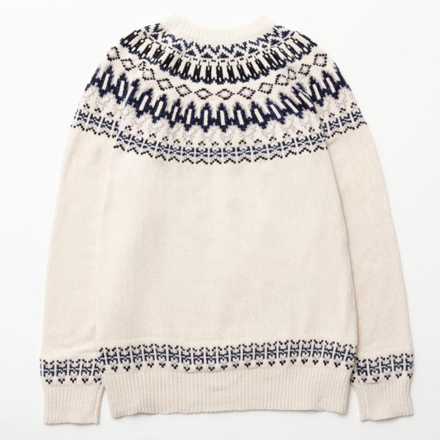NAVY ニット セーター メンズ モール フェアアイル クルーネック