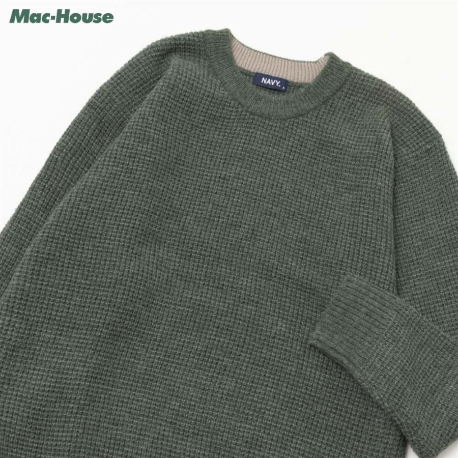 NAVY(ファッション) 快適ニット ワッフルクルー メンズ NAVY(ファッション) 快適ニット ワッフルクルー メンズ