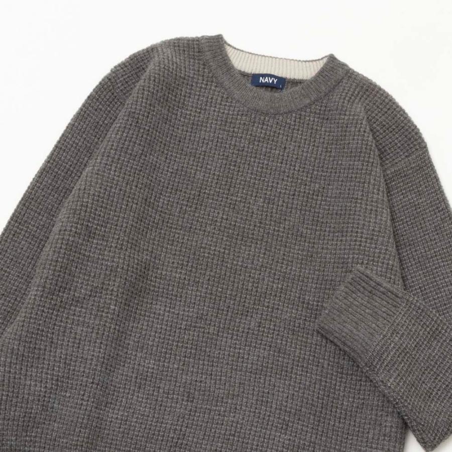 NAVY(ファッション) 快適ニット ワッフルクルー メンズ NAVY(ファッション) 快適ニット ワッフルクルー メンズ