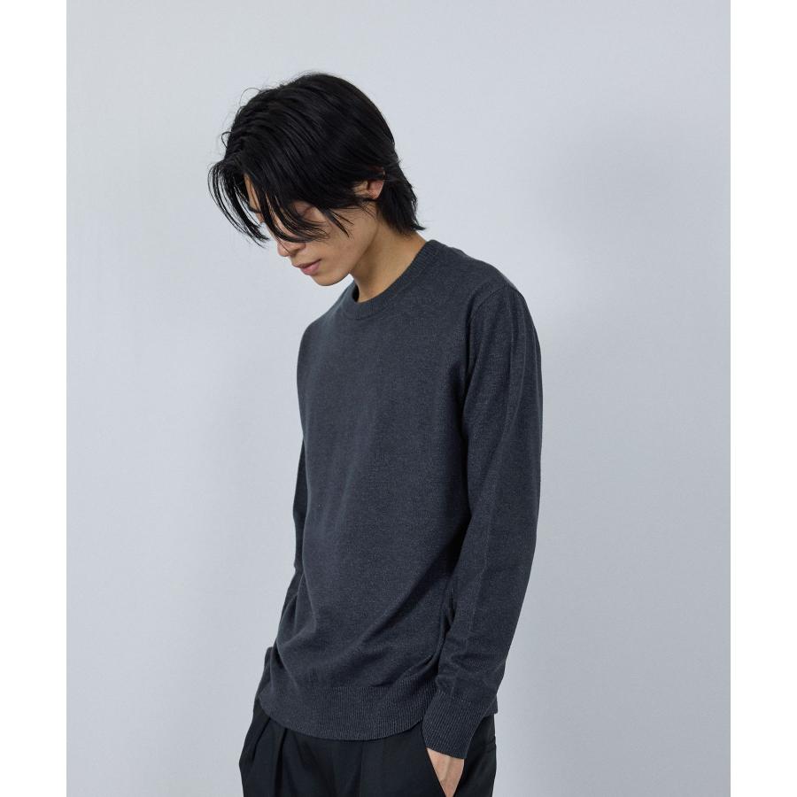 NAVY ニット セーター メンズ ウール混 ストレッチ ウォッシャブル 抗