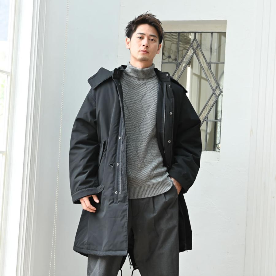 NAVY ニット セーター メンズ ダイヤ柄 タートルネック トップス 爆買