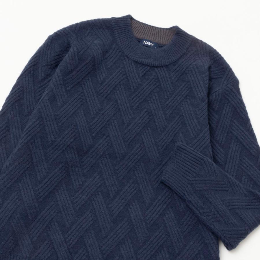 sacai　バンダナ柄　刺繍　モックネックニット　ネイビー　ウール　17AW sacai バンダナ柄 刺繍 モックネックニット ネイビー ウール 17AW