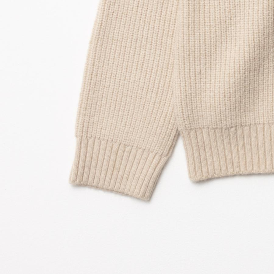 NAVY 快適ニット 畦ハーフジップ メンズ セーター ストレッチ ウール