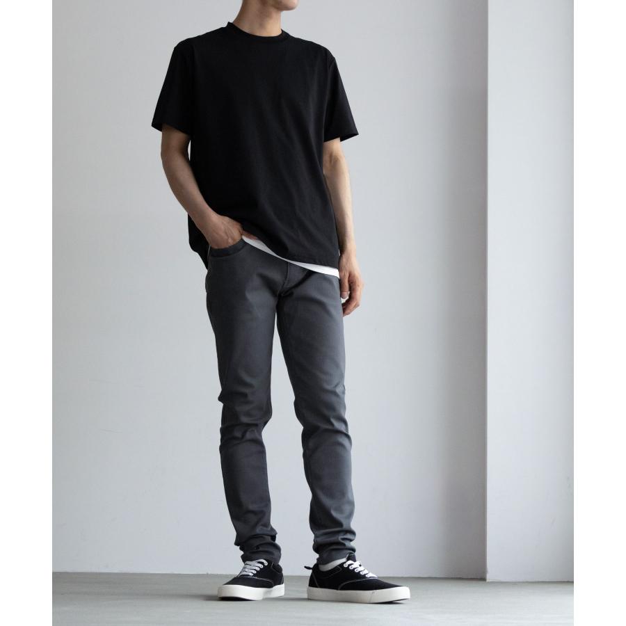 NAVY スキニーパンツ メンズ ストレッチ ウエスト紐 カラーパンツ