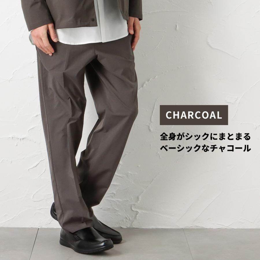 NAVY テーパードパンツ メンズ ストレッチ 速乾 バックゴム 紐 無地