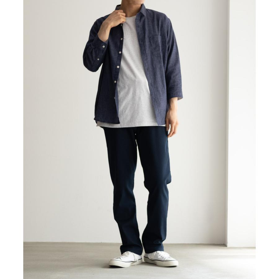NAVY テーパードパンツ メンズ ストレッチ ウエスト紐 カラーパンツ
