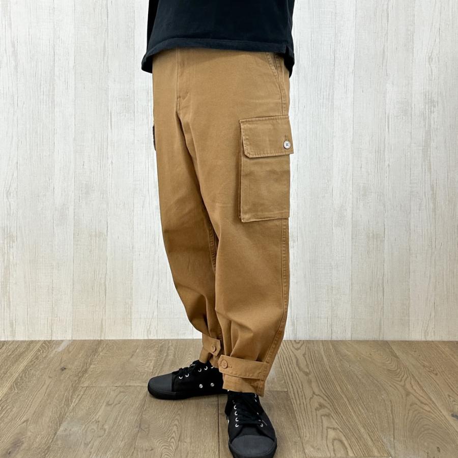 NAVY カーゴパンツ メンズ ワイドシルエット ゆったり 無地 ポケット