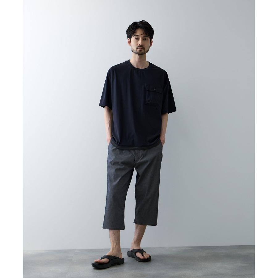NAVY クロップドパンツ メンズ 冷感 抗菌 防臭 速乾 ドライ ストレッチ