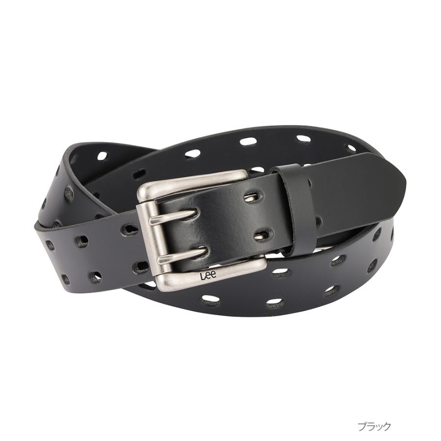Lee（リー） ベルト 35mm メンズ 牛革 ダブルピンバックル 2つ穴 2ピン