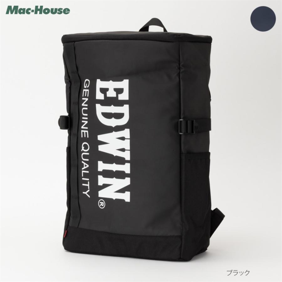 エドウィン リュック メンズ レディース EDWIN リュックサック デイパック バックパック カバン バッグ 通勤 通学 BOX型 通勤用 学生 PC ユニセックス 旅行 部活 黒リュック ブラック スポーツ シンプル 軽量 B4 撥水 丈夫 22269223 EDWIN（エドウィン） デイパック 大容量 パソコン用ポケット リュック
