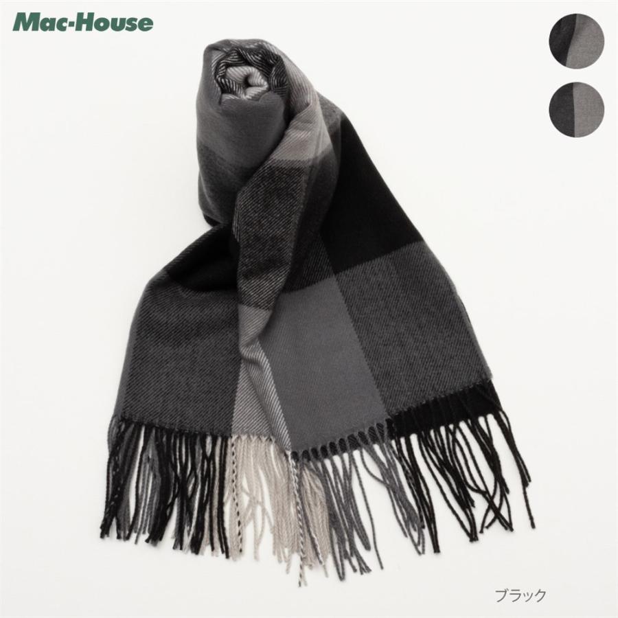 NAVY マフラー メンズ ストール 静電気軽減 防寒 チェック柄 アクリル