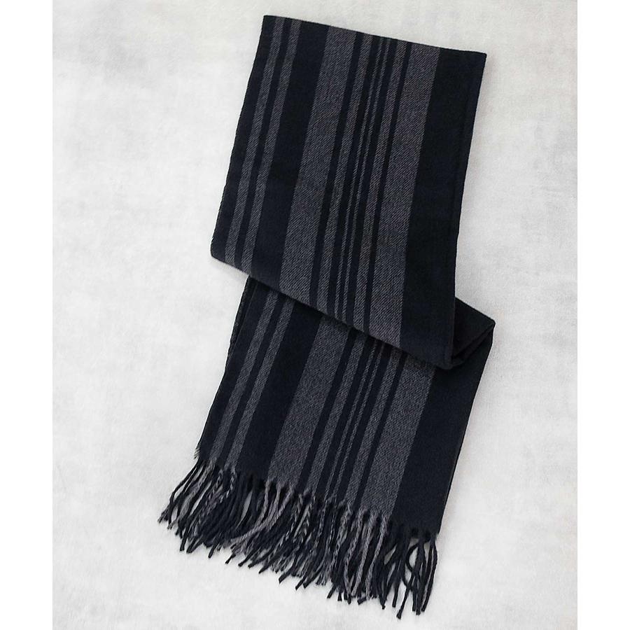 NAVY マフラー ストール メンズ 大判 暖かい ストライプ 無地 切替え
