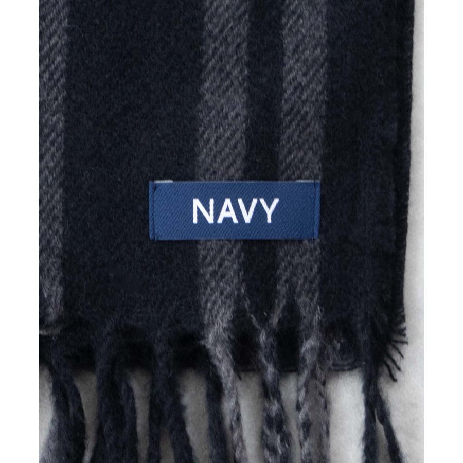 NAVY マフラー ストール メンズ 大判 暖かい ストライプ 無地 切替え