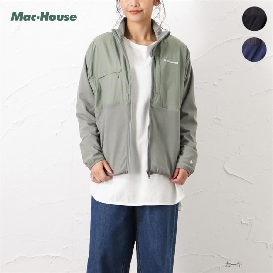 Converse コンバース ジャケット ブルゾン レディース ストレッチ フリース スタンドカラー 異素材切替 無地 ロゴ 刺繍 アウター Mac House マックハウス 通販 Paypayモール