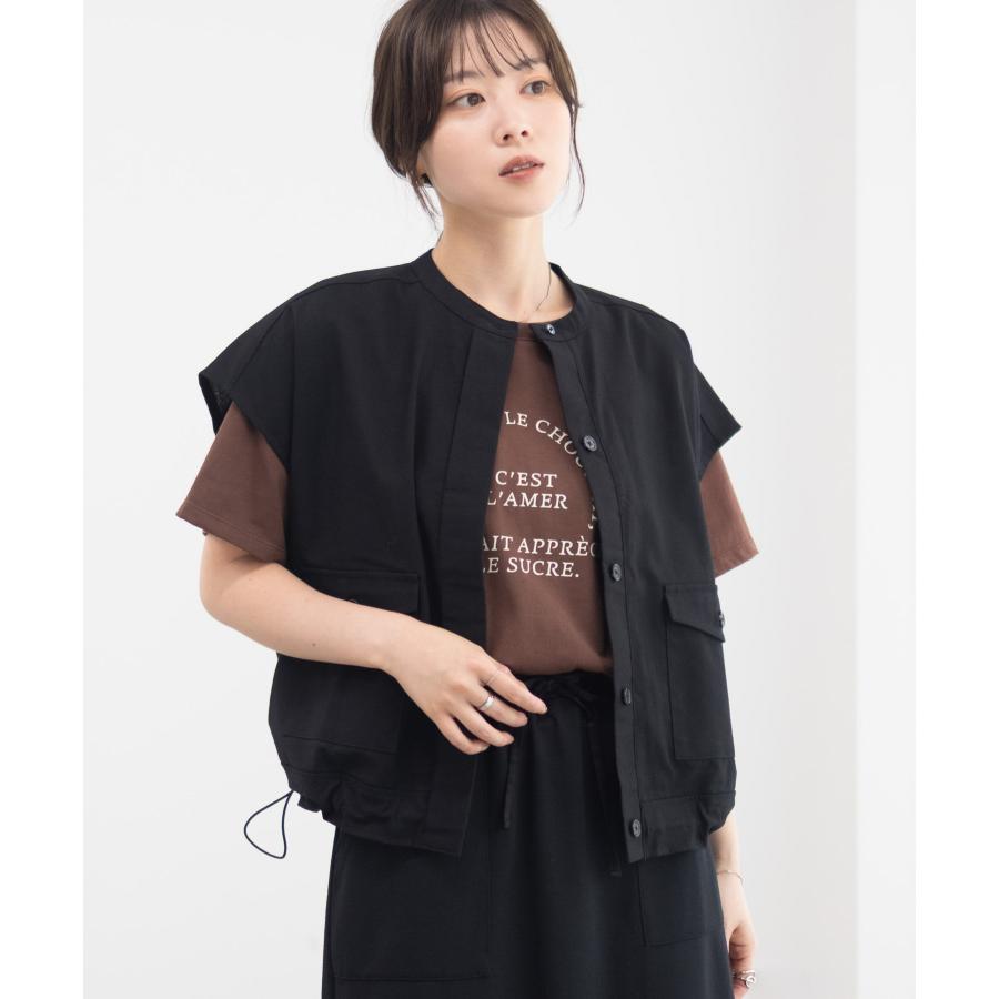 Idnes イドネス ジャケット ベスト ジレ レディース ショート