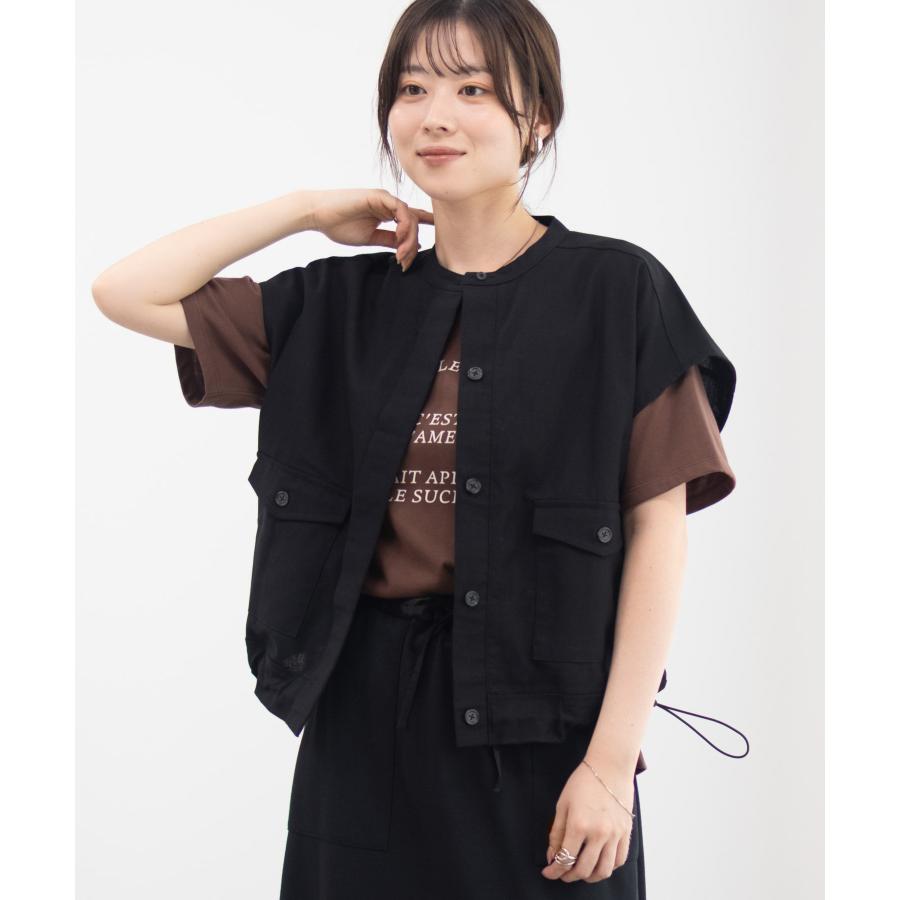 Idnes イドネス ジャケット ベスト ジレ レディース ショート