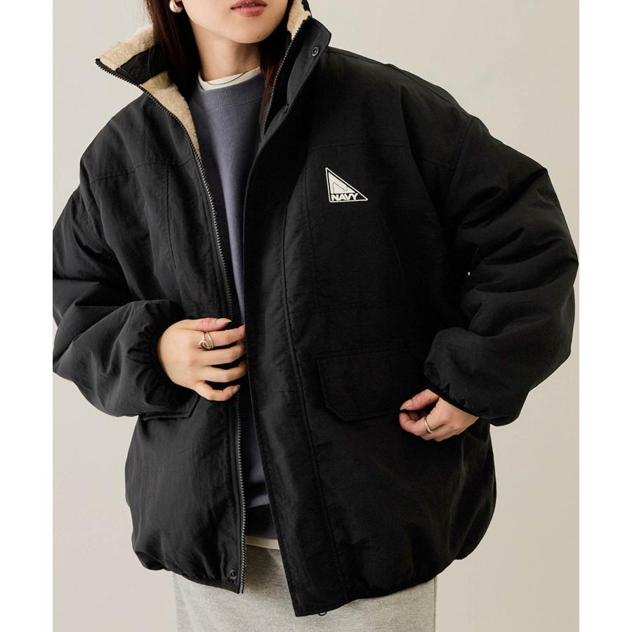 NAVY ブルゾン レディース アウター ボア ナイロン リバーシブル