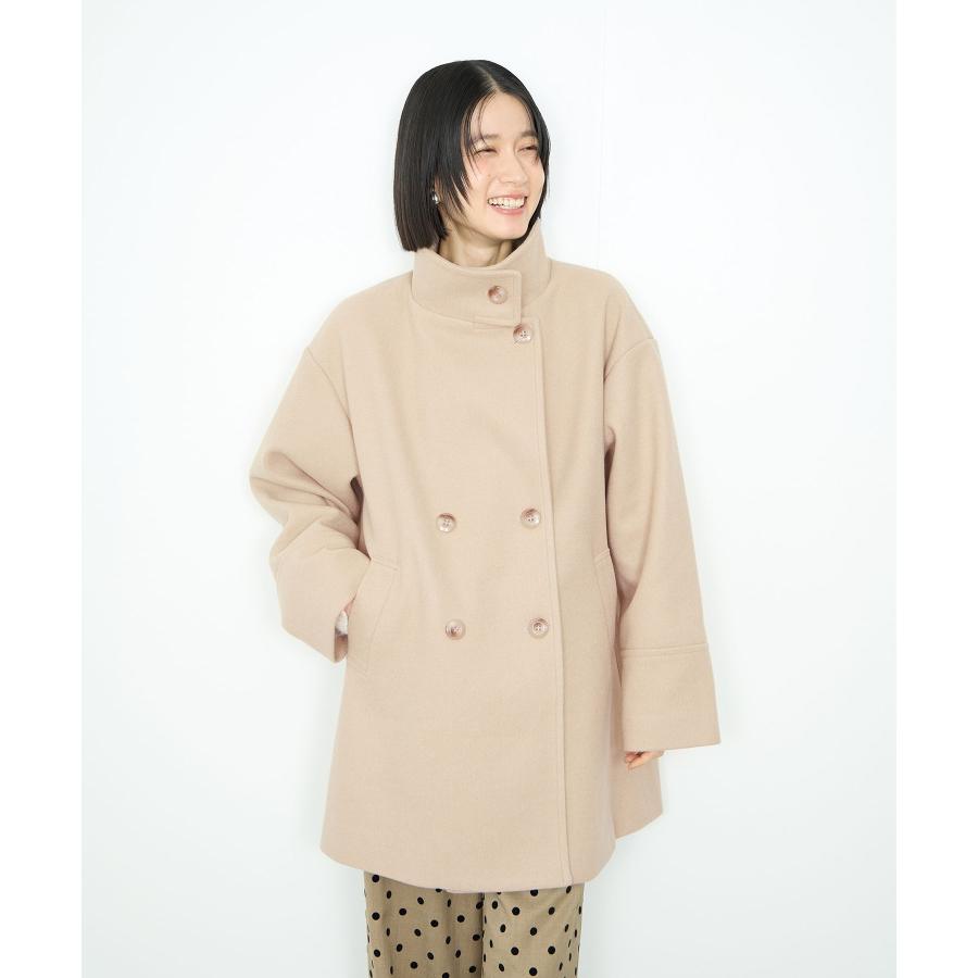 Idnes イドネス スタンドカラー コート レディース アウター ミドル丈