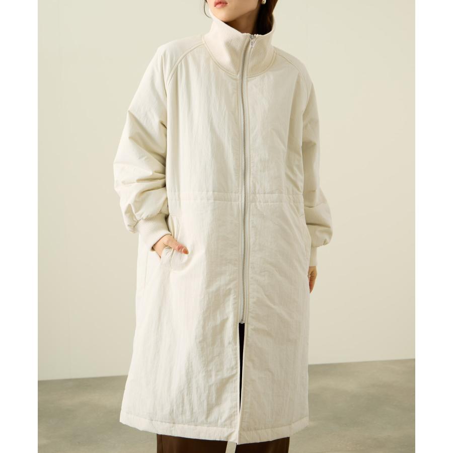 NAVY 中綿コート レディース アウター スタンドカラー ナイロン ロング