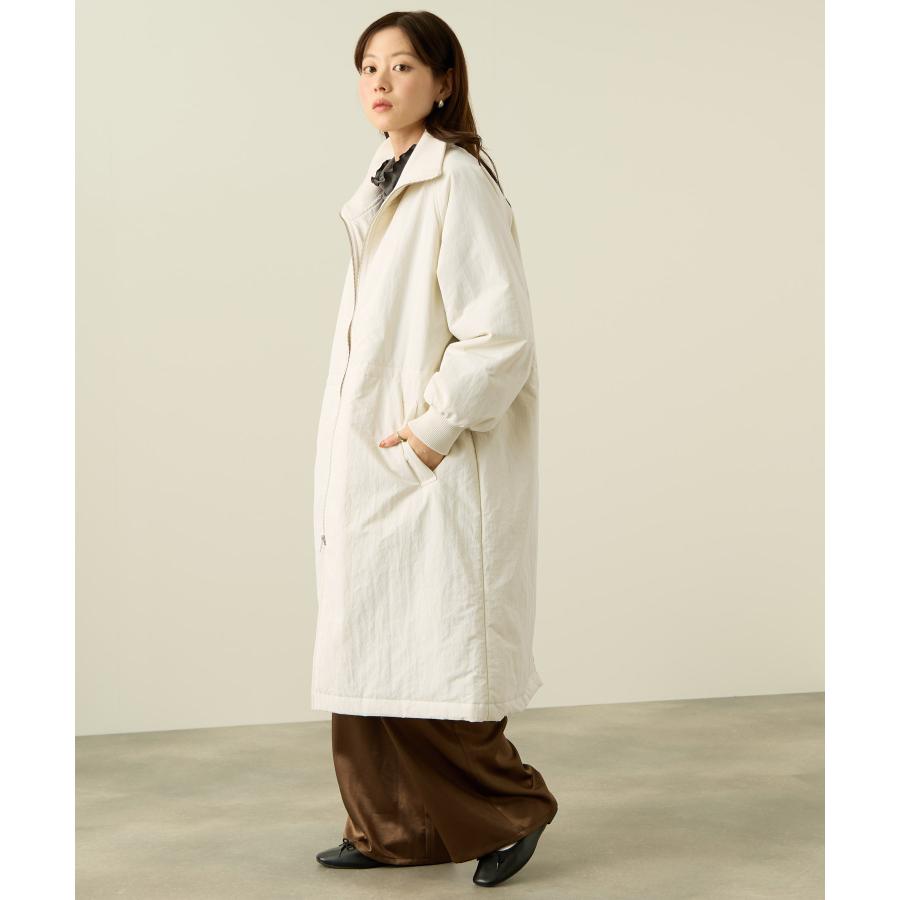 NAVY 中綿コート レディース アウター スタンドカラー ナイロン ロング