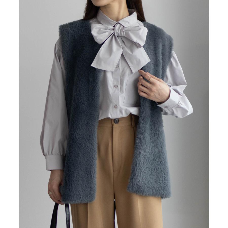 HusHusH（ハッシュアッシュ） ベスト レディース ファー 無地 前開き