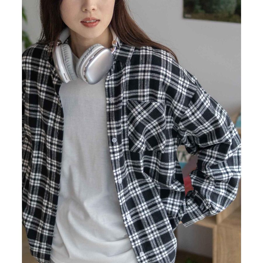 NAVY シャツ レディース 長袖 綿100％ オーガニックコットン バンド