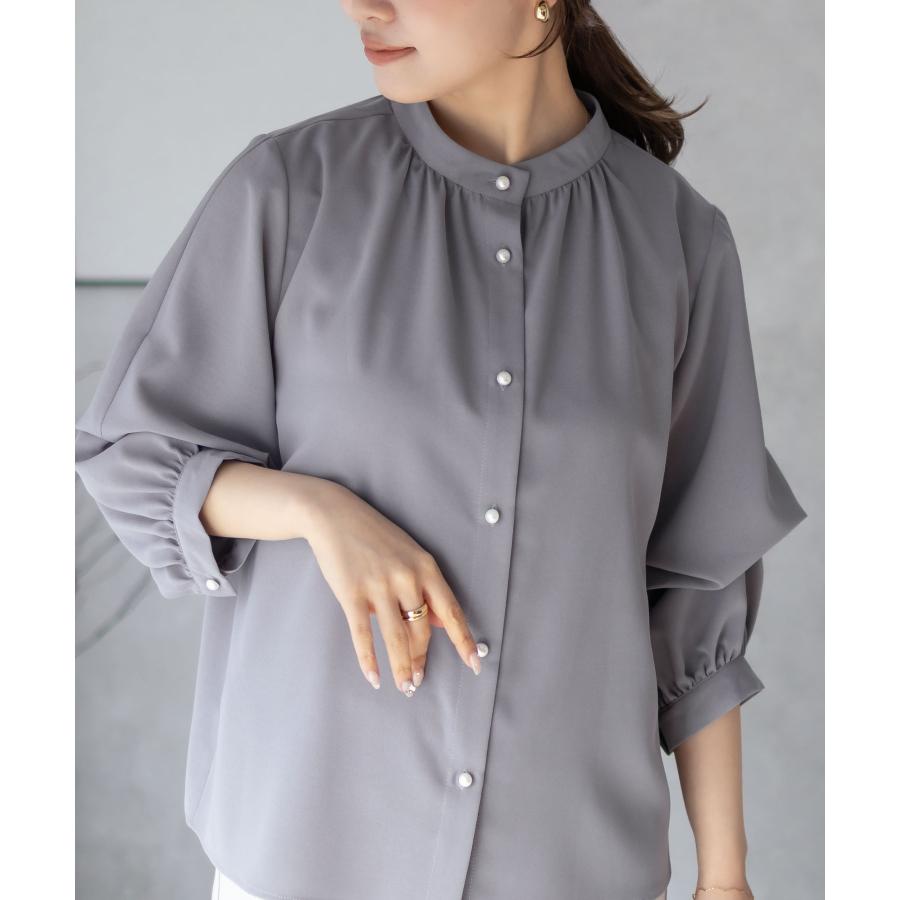 maa様　グレートップス　即日発送 NAVY ブラウス レディース 長袖 7分袖 接触冷感 ひんやり UVカット