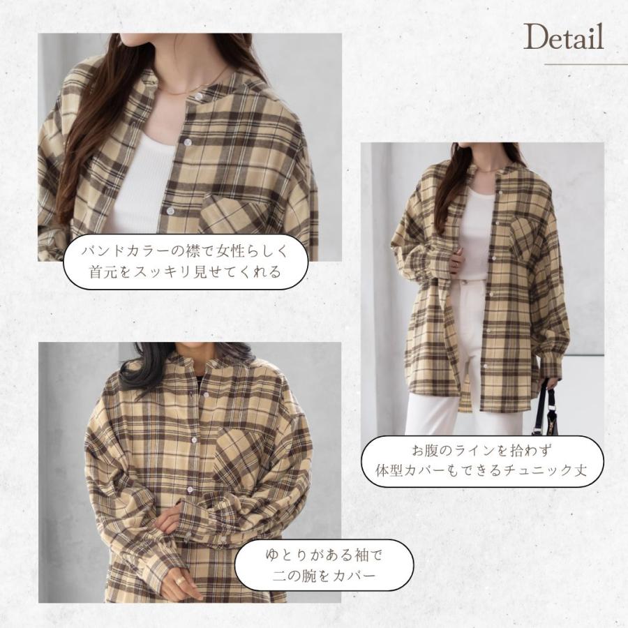 NAVY チュニック シャツ レディース 長袖 綿100％ オーガニック