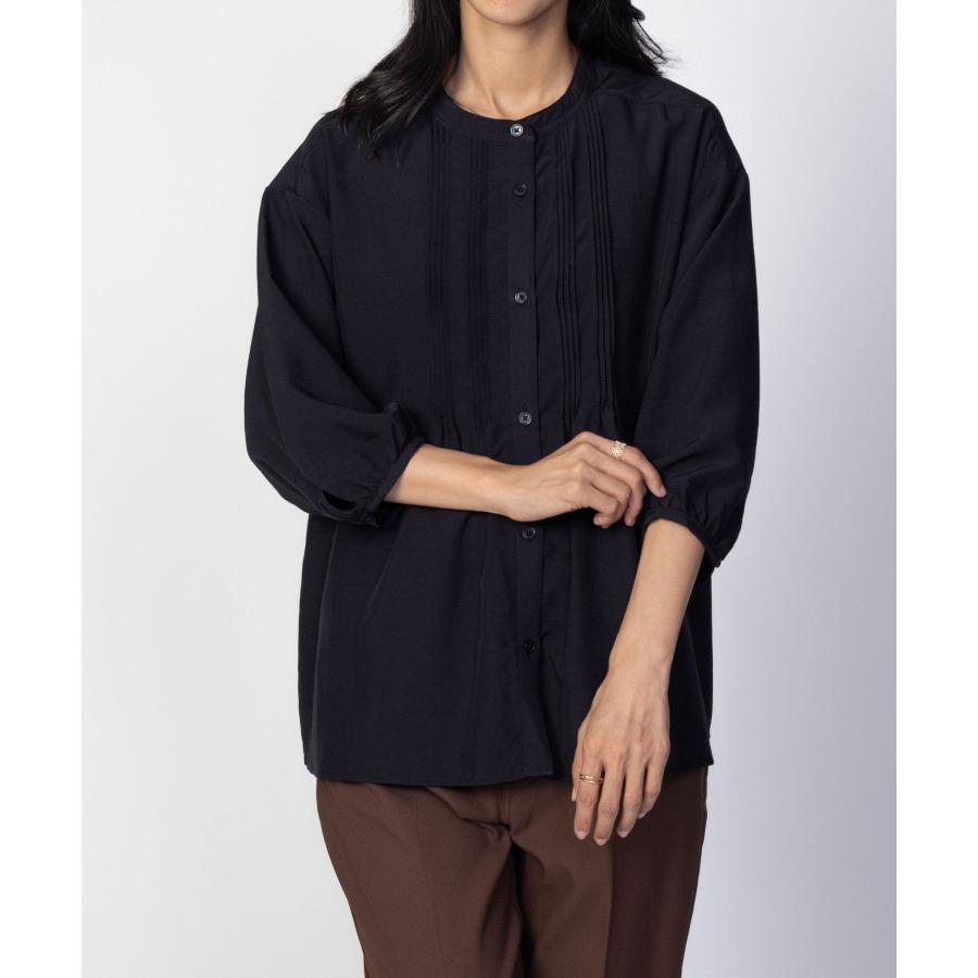 新品★ATTACHMENT ウルティマシルキー オーバーサイズ半袖★ブラック 3 MIDIUMISOLID｜【40%OFF】stretch zip half-sleeve shirt ストレッチ