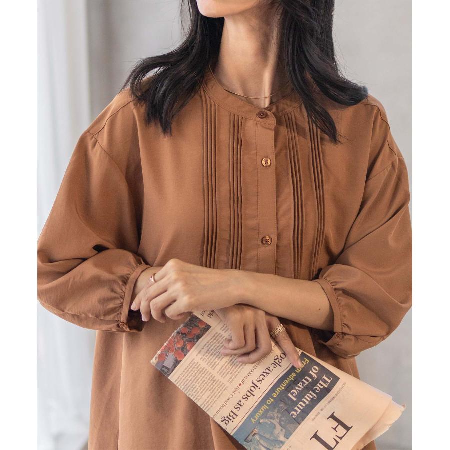 NAVY ブラウス レディース 半袖 5分袖 7分袖 バンドカラー ドロップ