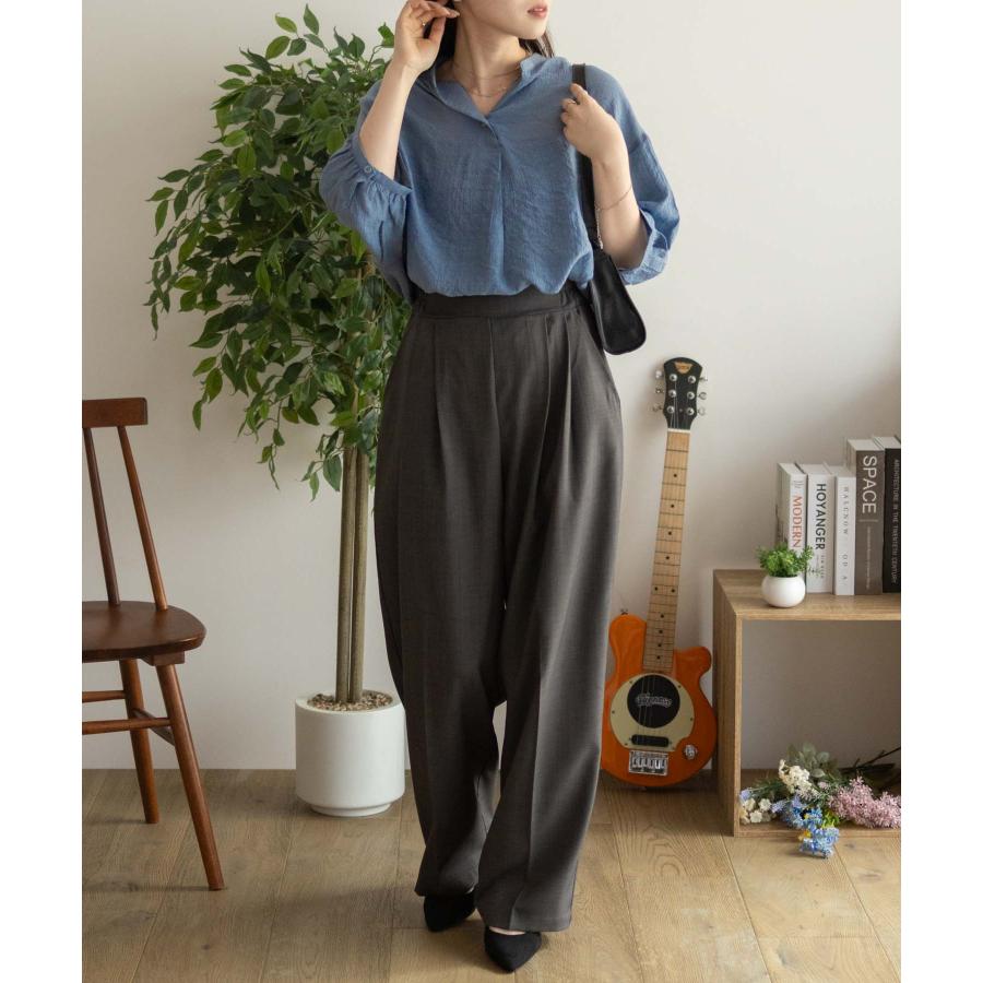 【M〜L】バックレース 切り替え シャツ ブラウス (N72-078) main image 0