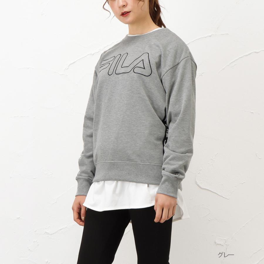 Fila フィラ トレーナー レディース 長袖 スウェット クルーネック ブランドロゴ ロゴテープ Mac House マックハウス 通販 Paypayモール