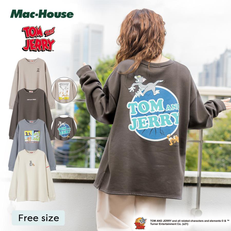 Tom And Jerry トムとジェリー トレーナー スウェット レディース 裏起毛 刺繍 バックプリント 長袖 プルオーバー トップス Mac House マックハウス 通販 Yahoo ショッピング