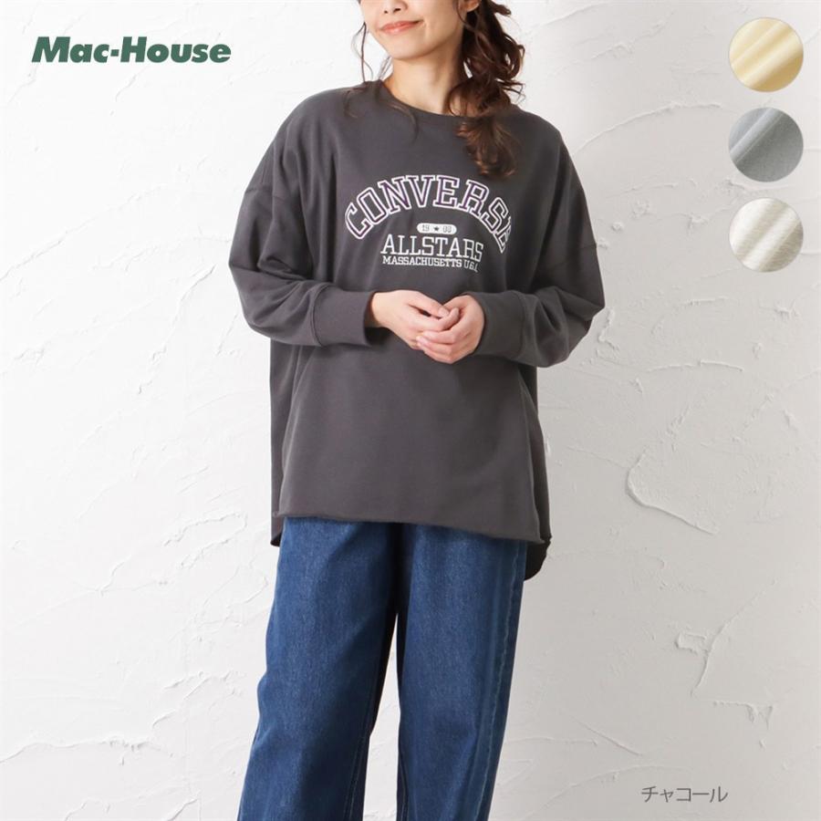 Converse コンバース 裏毛トレーナー レディース ドロップショルダー 裾ラウンド 袖口リブ プルオーバー ブランド 人気 スウェット トップス Mac House マックハウス 通販 Paypayモール