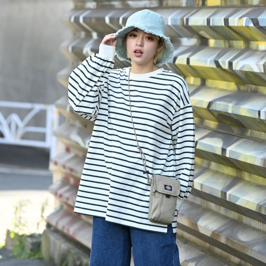 長袖tシャツ レディース 綿100 袖口リブ サイドスリット 丸首 クルーネック ボーダー 横縞 カットソー ロンt トップス ネコポス対応 Mac House マックハウス 通販 Paypayモール