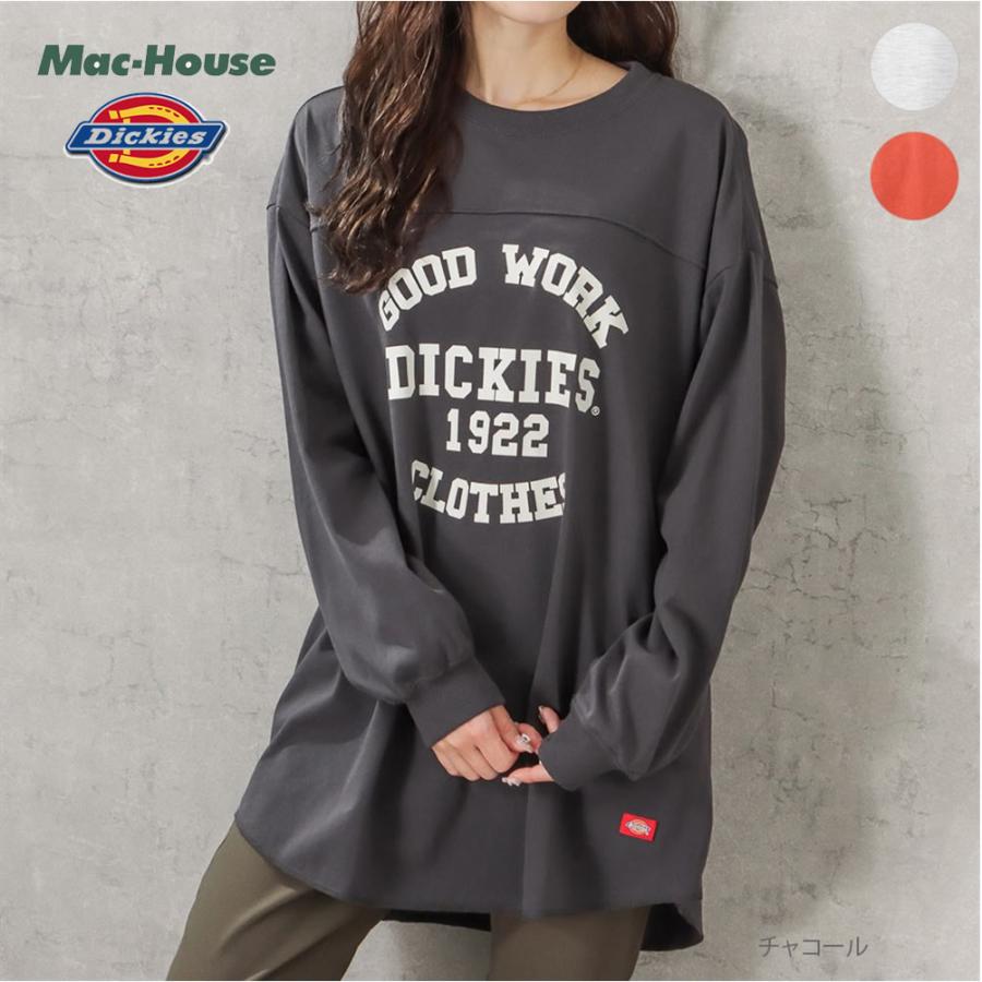 Dickies ディッキーズ 長袖Tシャツ レディース チュニック丈 Dickies ディッキーズ 長袖Tシャツ レディース チュニック丈