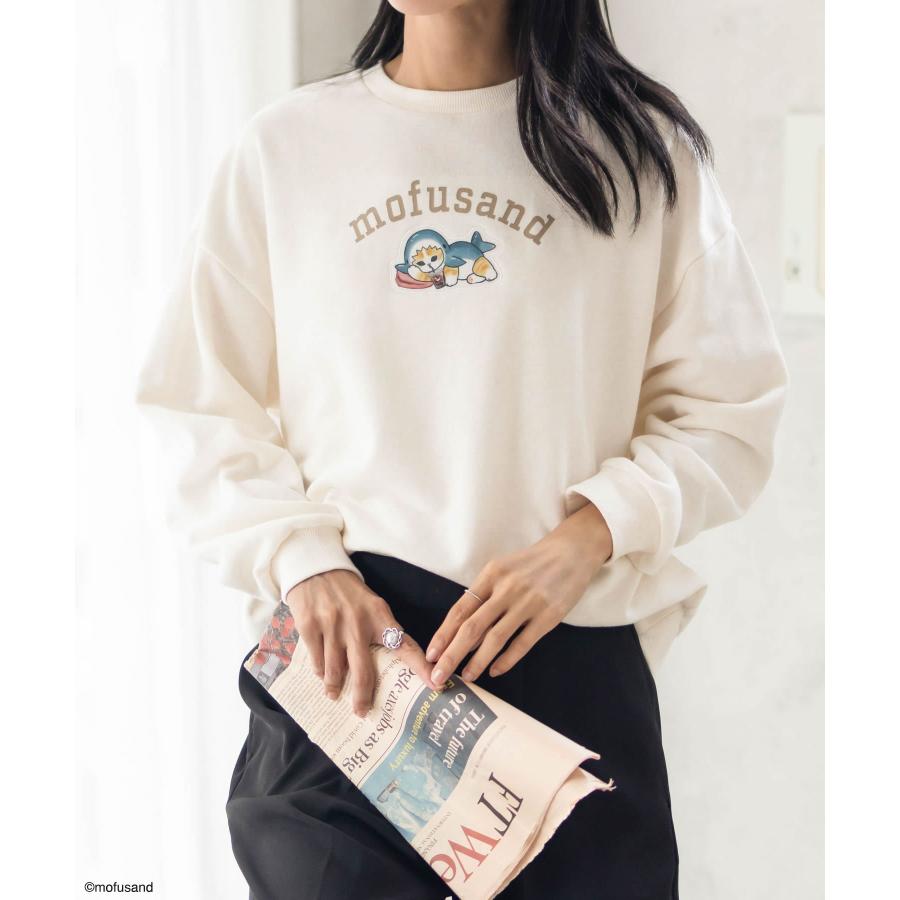 mofusand モフサンド サメにゃん 裏毛 トレーナー レディース 綿混