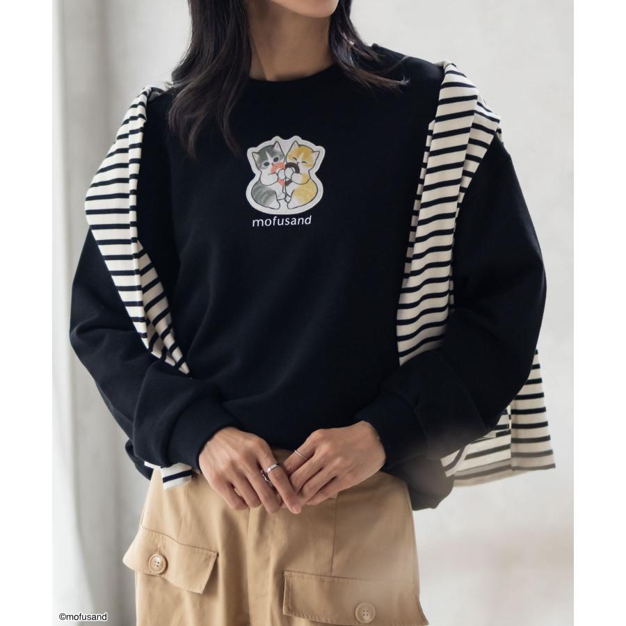 mofusand モフサンド 裏毛 トレーナー レディース 綿混 プルオーバー